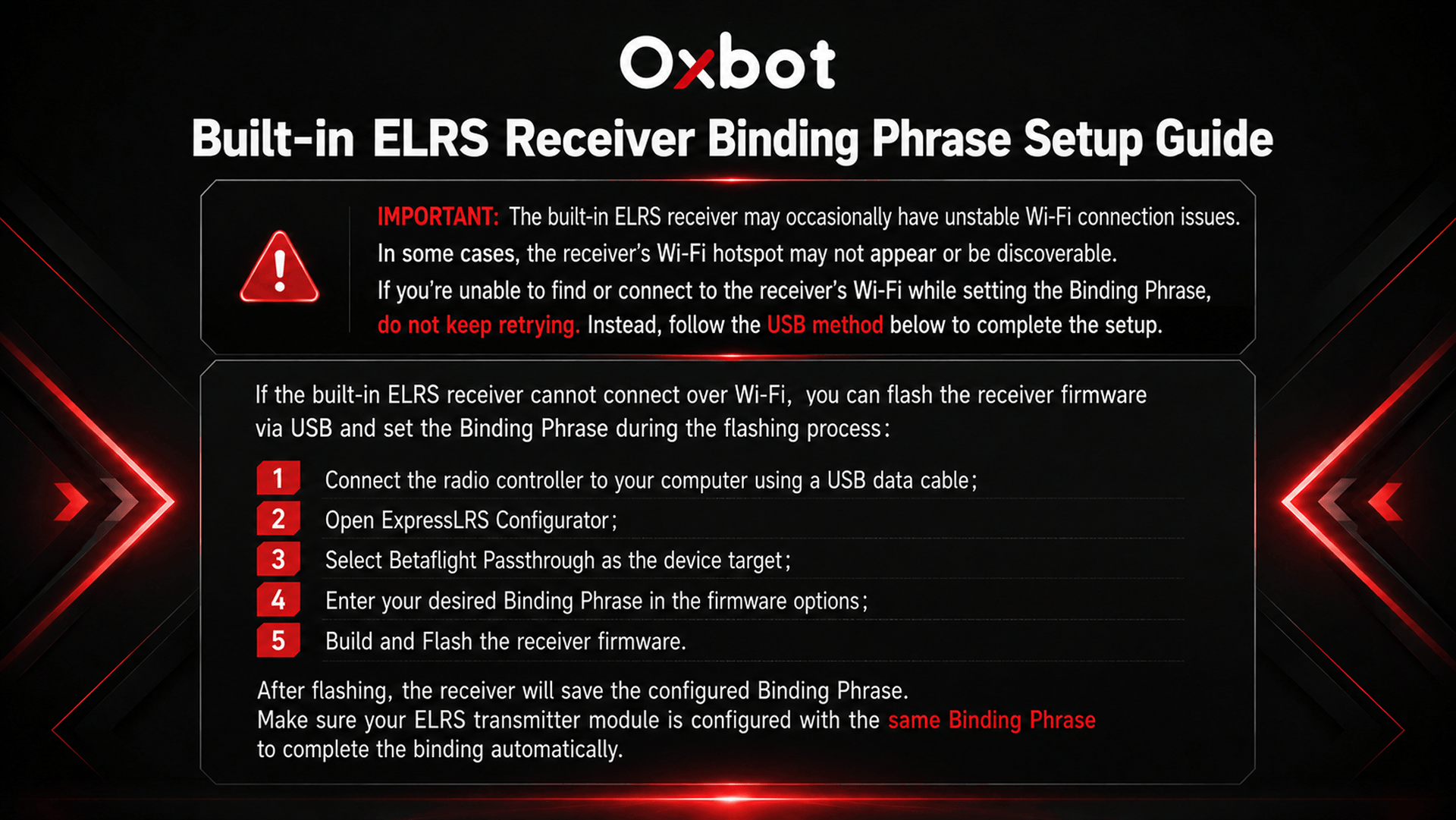 OXBOT CHAMP 2 Binding Instructions
